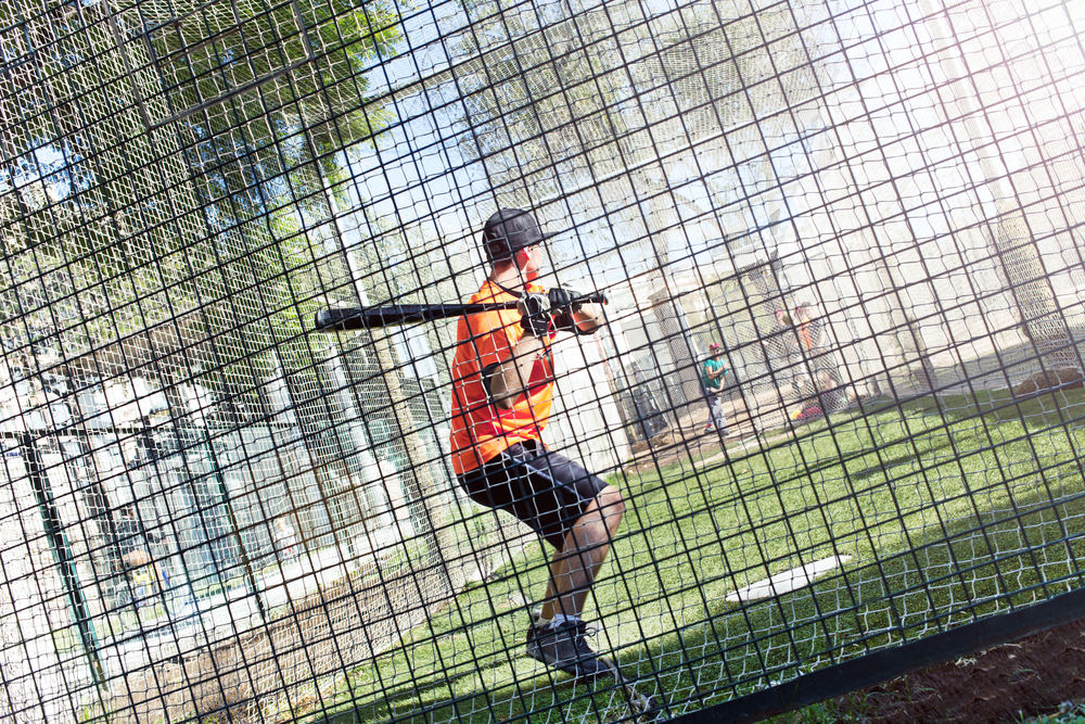 batter in batting cage